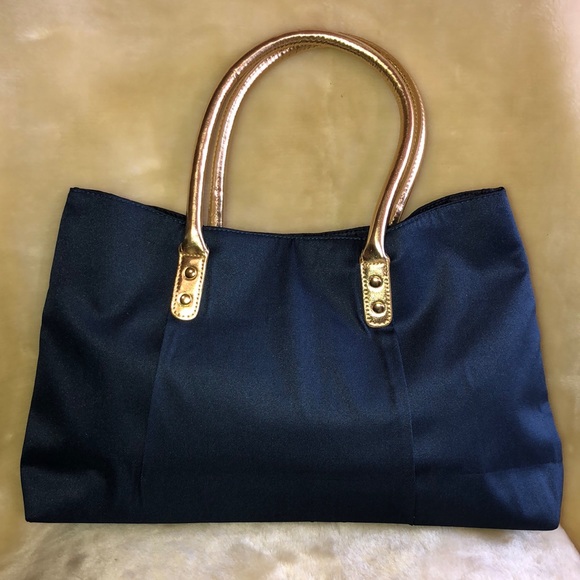 Handbags - Navy Silk Elements Tote Handbags